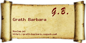 Grath Barbara névjegykártya